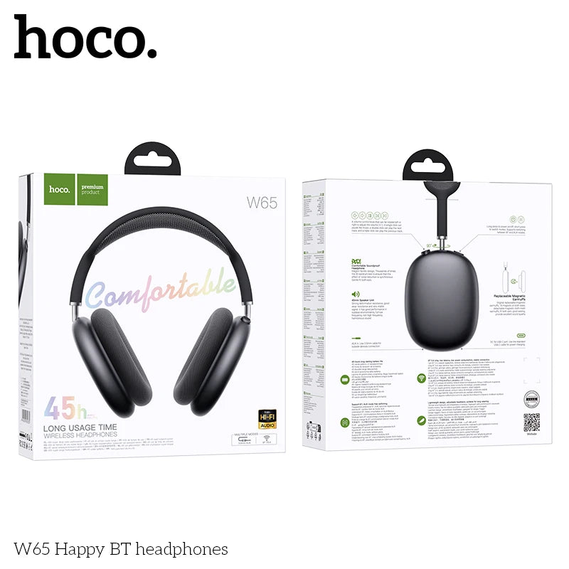 Casque Bluetooth HOCO W65 – Confort Premium & Autonomie 45h