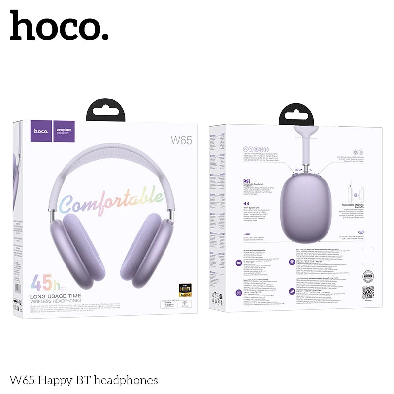 Casque Bluetooth HOCO W65 – Confort Premium & Autonomie 45h