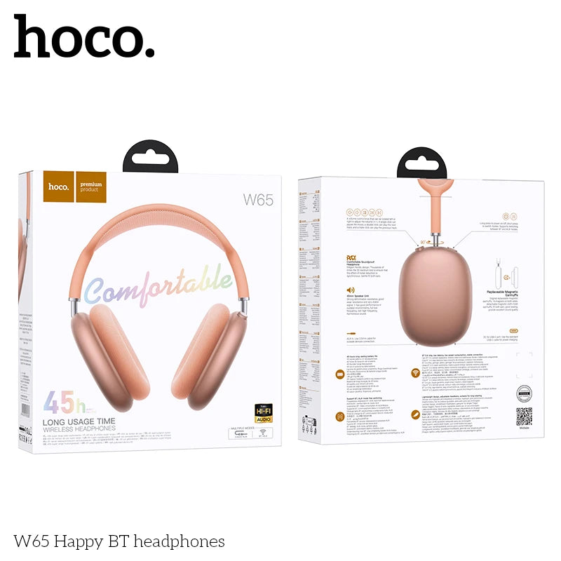 Casque Bluetooth HOCO W65 – Confort Premium & Autonomie 45h